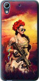 Чехол на HTC Desire 628 Dual Sim Украинка с оружием "5316u-949-17620"