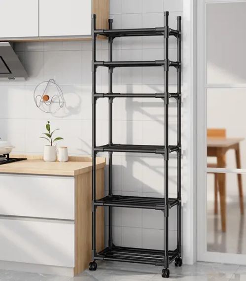 Полка этажерка TVT-02 6 ярусов 170х42х32см Черная | Зображення 4
