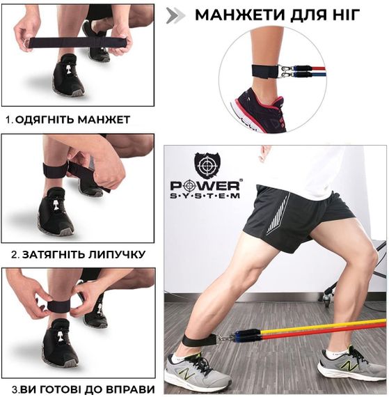 Набір трубчастих еспандерів Power System PS-4099 Total Expander Set 5шт. | Зображення 7