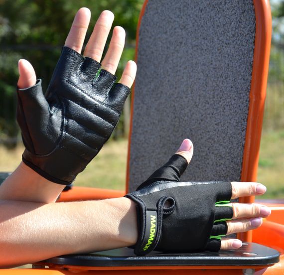 Рукавички для фітнесу MadMax MFG-251 Rainbow Green M | Зображення 3