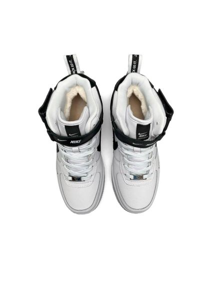 Зимові жіночі кросівки  Air Force 1 Utility High White Black Fur, В'єтнам | Зображення 1