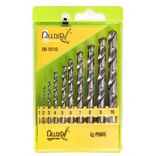 Alloid. Набір свердел по металу 1-10мм 10ед. Р6М5