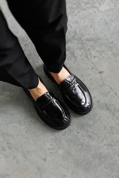 Лофери жіночі шкіряні 591619 Чорні 36 37 38 39 40 41 | Зображення 7