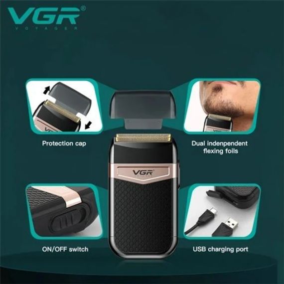 Мужская электробритва VGR V-331 для бритья бороды и усов шейвер для идеальной гладкости | Зображення 1
