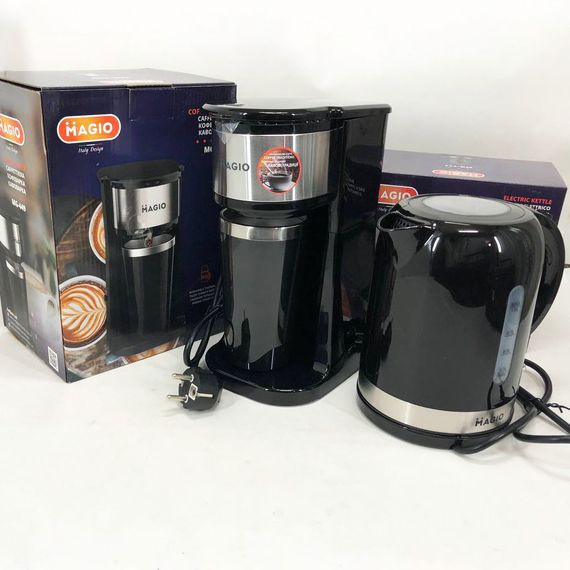 Набір дизайнерської лінійки Magio: Електрочайник Magio MG-111 + Кавоварка SM-264 Magio MG-449 | Зображення 5