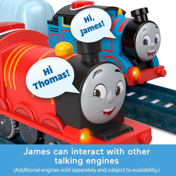 Паровозик Томас і друзі Моторизований поїзд Джеймс, що розмовляє, Thomas & Friends Motorized Train Talking James Engine | Зображення 4