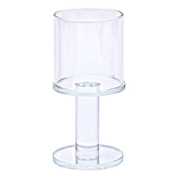 Подсвечник стеклянный на ножке 6×12.5 см подсвечник бокал декоративный прозрачный HP-4-37S | Зображення 1