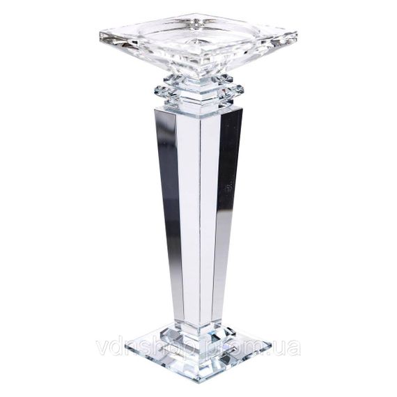 Підсвічник скляний на високій ніжці 9.5×9.5×24 см декоративний прозорий HP-4-54L | Зображення 1