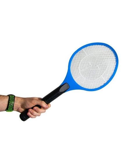 Электрическая мухобойка Rechargeable Mosquito-hitting Swatter трехслойная аккумуляторная Черно-синий | Зображення 4