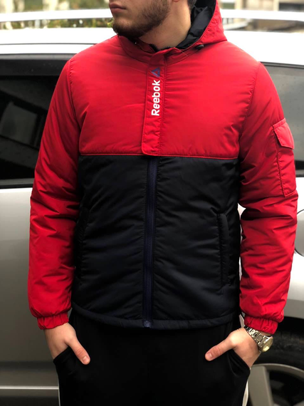 Куртка-рибок осінь червоно-чорний L XXL