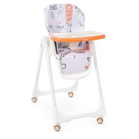 Стульчик для кормления M 5673-7, 5-ти точечный, экокожа, оранжевый