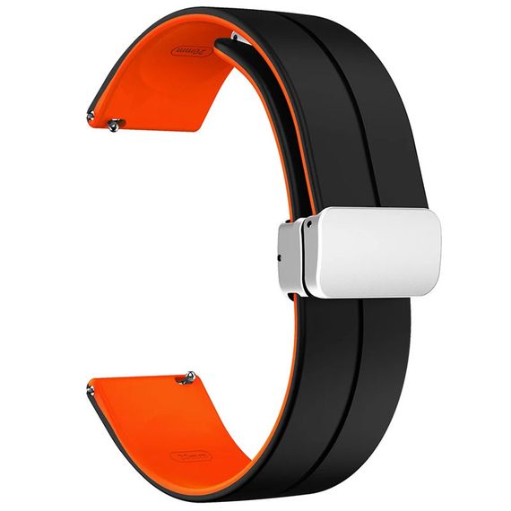 Силиконовый ремешок Classy для Smart Watch 20mm Black / Orange | Зображення 1
