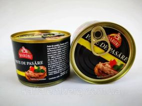 Паштет куриный Baroni Pate de Porc, 200 г (Румыния), консерва мясная с курицей