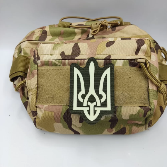 Патч / шеврон Герб світлонакопичувальний Laser Cut хакі | Зображення 2