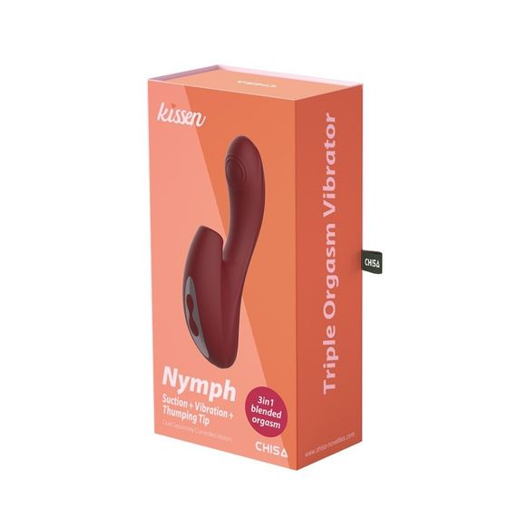 Вибратор-кролик с вакуумной стимуляцией Chisa Kissen Nymph, силиконовый, красный, 18 х 3.5 см sexstyle | Зображення 4