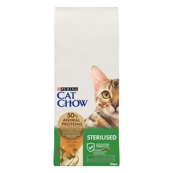 Сухой корм для стерилизованных котов с индейкой Cat Chow Sterilized Turkey 15 кг