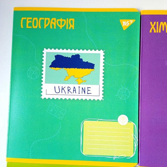 Предметні зошитів  48 аркушів у клітинку  лінія на скобі 8 видів  | Зошити Алгебра,Рідна мова, Хімія,Геометрія | Зображення 8