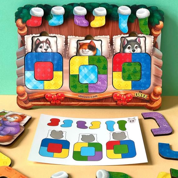 Деревянный сортер "Животные в кроватке" PSD302 (ПСД302) | Зображення 1