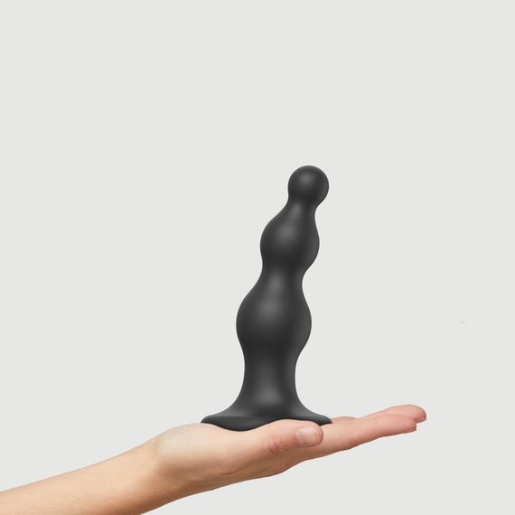 Насадка для страпона Strap-On-Me Dildo Plug Beads Black M | Зображення 1