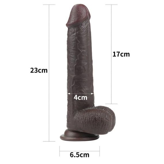 Фалоімітатор - Sliding-Skin Dual Layer Dong 9" Black Sex Aura | Зображення 1