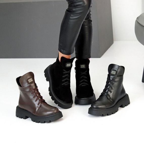 Круті чорні замшеві зимові черевики натуральна замша | Зображення 9