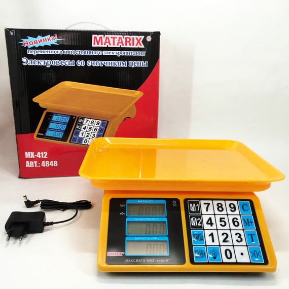 Електронні ваги для товарів Matarix MX-412 до 50 кг, Функціональні електронні ваги для торгівлі | Зображення 9
