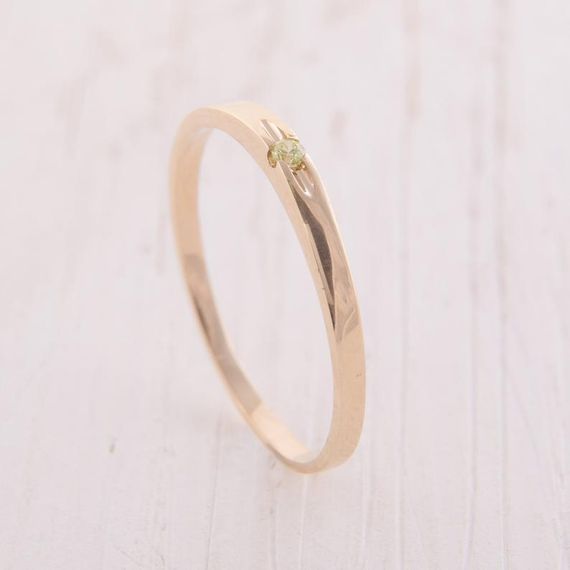 Кольцо из красного золота с хризолитом 19 | Зображення 2