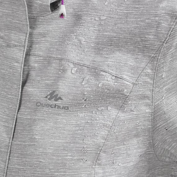 Куртка жіноча MH100 для гірського туризму водонепроникна сіра - XXS