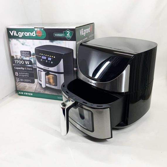 Мощная фритюрница аэрогриль ViLgrand VAF6017WDS 1700 Вт 6 л, Картошка фри без масла AD-90 | Зображення 6