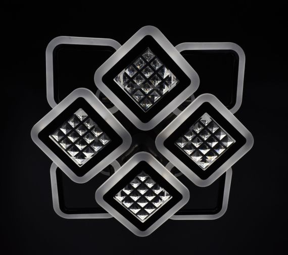 Люстра світлодіодна стельова LED світильник для квартири на стелю лед з пультом 26122 Чорний 11х54х62 см. | Зображення 4