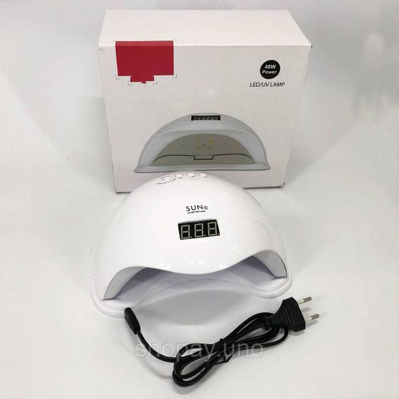 Лампа для манікюру Sun 5 nail lamp FD93-1 led для сушіння гель лаку з таймером для домашнього використання | Зображення 2