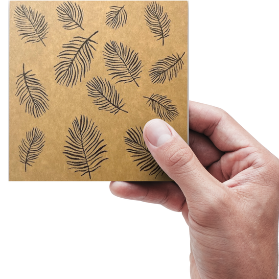 Этикетка самоклеящаяся крафт "Leaf" 100x100 мм, 100 шт, Viskom