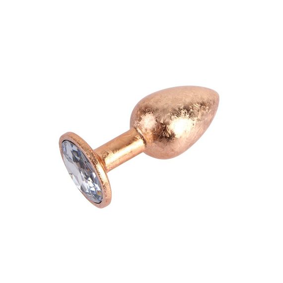 Анальна пробка золота поталь CHISA MATRIX MONT з білим каменем, розмір S sexstyle | Зображення 1