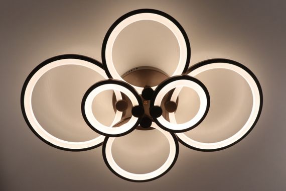 Люстра світлодіодна стельова LED світильник для квартири на стелю лед з пультом 25588 Коричневий 12х58х80 см. | Зображення 6