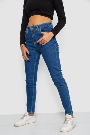 Джинси жіночі Mom-fit стрейч, колір синій, 244R1132 | Зображення 2