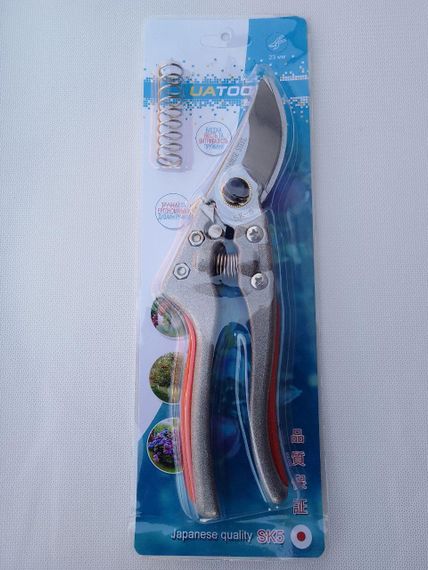 Садовий секатор Uatool 200мм, японська сталь SK5, цільнолиті ручки