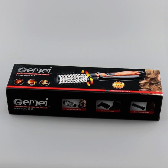Фен-щетка, стайлер c насадками Gemei GM-4828 с вращающейся насадкой | Зображення 3