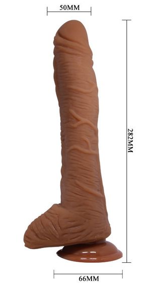 Фалоімітатор на присосці Baile Beautiful ALEX 10.6'' Brown, BW-008037NR-1 Sex Aura | Зображення 6