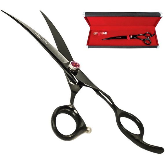 Изогнутые ножницы для стрижки собак Davis Majutsu Titanium Curved, 21.6 см