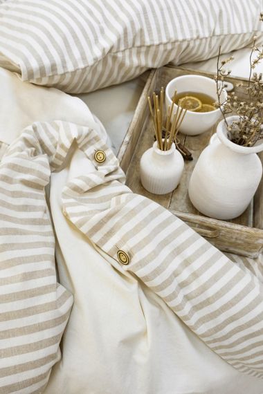 Постільна білизна Saheser Stonewashed Ranforce 200 х 220 см Nives Bej | Зображення 1