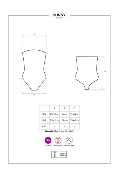 Еротичний костюм кролика Obsessive Bunny costume L/XL, black, боді, чокер, гартери, панчохи, маска sexstyle | Зображення 4