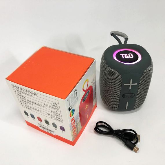 Блютуз аудіо приймач TG658, Bluetooth колонка з якісним звуком і підсвічуванням, Колонка акумуляторна RW-55 | Зображення 5