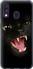 Чехол на Samsung Galaxy A40 2019 A405F Чёрная кошка из пластика FCh_048866