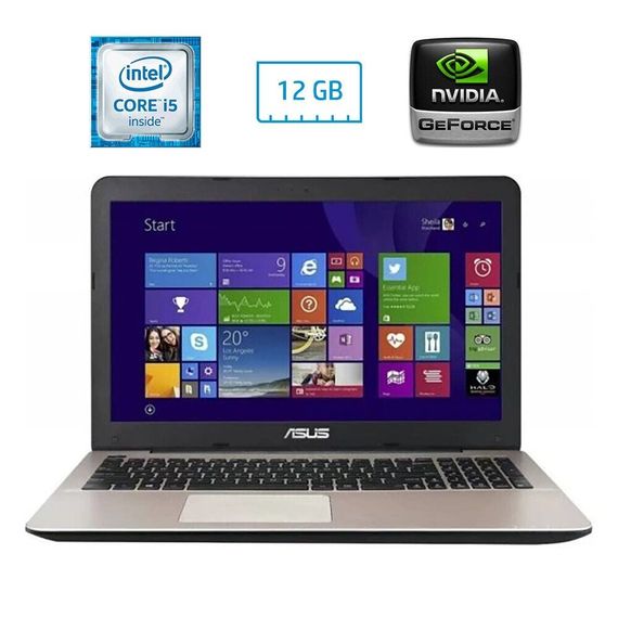 Ноутбук Б-класс Asus R556U / 15.6" (1366x768) TN / Intel Core i5-6200U (2 (4) ядра по 2.3 - 2.8 GHz) / 12 GB DDR3 / 128 GB SSD M.2 / nVidia GeForce 920M, 2 GB DDR3, 64-bit / WebCam / DVD-ROM б/у