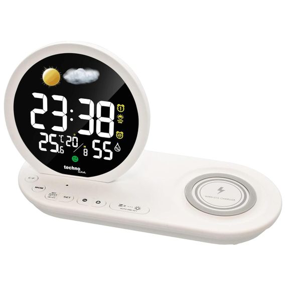 Годинник настільний Technoline WT427 Wireless Mobile Charging White (WT427) | Зображення 1