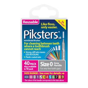 Міжзубні йоржики Piksters, № 0 (діаметр 0.7) срібні, 40 шт