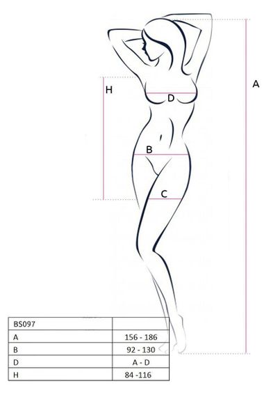 Мини-платье с вертикальным узором Passion BS097 One Size, white, плетение по бокам sexstyle | Зображення 5