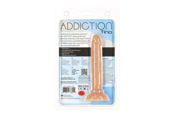 Фалоімітатор ADDICTION Tino 5.25″ Silicone Dildo, присоска, діаметр 1,9 см, віброкуля в подарунок Sex Aura | Зображення 6