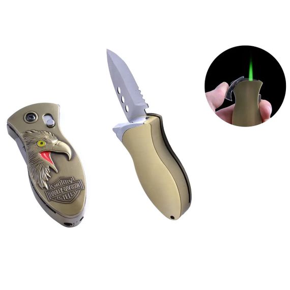 Зажигалка карманная с ножом UZ-724 "Harley-Davidson N3"