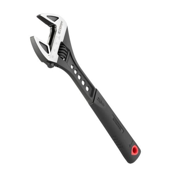 Ключ розвідний 250 мм кований, ручка TPR, HRC 40~50, Cr-V STORM INTERTOOL XT-00801